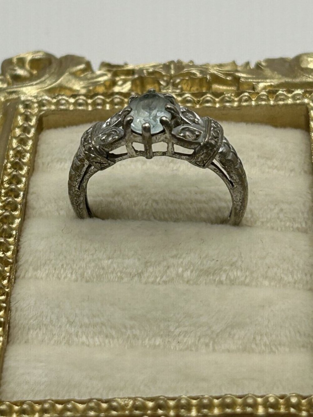 Vintage Ring 925 Sterling Silver Topaz Size 10 Clear Cubic Zirconia Elegant Gift - Picture 9 of 14